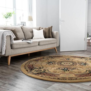 Teppich THEKO Gabiro 856 Teppiche Gr. Ø 200 cm, 10 mm, 1 St., beige Orientalische Muster Kurzflor, Orient-Optik, ideal im Wohnzimmer & Schlafzimmer