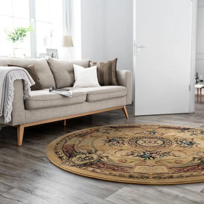 Teppich THEKO Gabiro 856 Teppiche Gr. Ø 240 cm, 10 mm, 1 St., beige Esszimmerteppiche Kurzflor, Orient-Optik, ideal im Wohnzimmer & Schlafzimmer