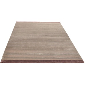 Teppich THEKO Miami 3286 Teppiche Gr. B/L: 140 cm x 200 cm, 8 mm, 1 St., beige Esszimmerteppiche Handweb Teppich, gestreift, handgewebt, aus Viskose & Wolle