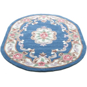 Teppich THEKO Ming Teppiche Gr. B/L: 190 cm x 290 cm, 14 mm, 1 St., blau Orientalische Muster hochwertiges Acrylgarn, ideal im Wohnzimmer & Schlafzimmer