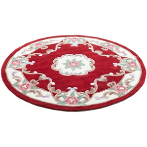Teppich THEKO Ming Teppiche Gr. Ø 150 cm, 14 mm, 1 St., rot Orientalische Muster hochwertiges Acrylgarn, ideal im Wohnzimmer & Schlafzimmer