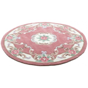 Teppich THEKO Ming Teppiche Gr. Ø 190 cm, 14 mm, 1 St., rosa (rosé) Orientalische Muster