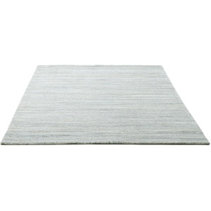 Teppich THEKO San Diego Teppiche Gr. B/L: 140 cm x 200 cm, 13 mm, 1 St., grau Schurwollteppiche handgewebt, Knüpfoptik, meliert, leichter seidiger Glanz