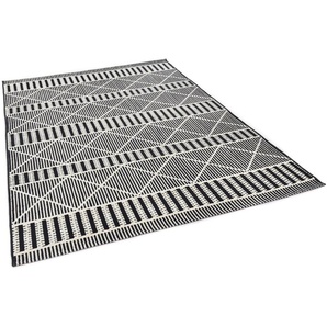 Teppich TOM TAILOR HOME Funky Outdoor Geometric Teppiche Gr. B/L: 120 cm x 180 cm, 5 mm, 1 St., schwarz Esszimmerteppiche