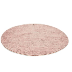 Teppich TOM TAILOR HOME Groove Teppiche Gr. Ø 140 cm, 15 mm, 1 St., rosa (rosé) Schurwollteppiche