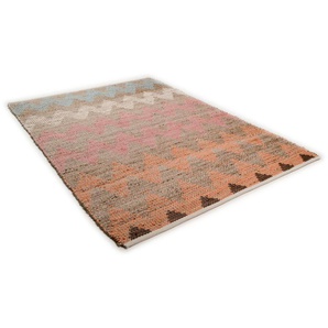 Teppich TOM TAILOR HOME Pastel Zigzag Teppiche Gr. B/L: 160 cm x 230 cm, 7 mm, 1 St., bunt (multi) Baumwollteppiche Flachgewebe, handgewebt, Material: 60% Baumwolle, 40% Jute