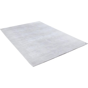 Teppich TOM TAILOR HOME Powder uni Teppiche Gr. B/L: 65 cm x 135 cm, 12 mm, 1 St., silberfarben Esszimmerteppiche Uni-Farben, besonders weich und flauschig