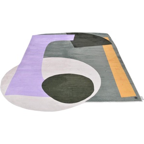 Teppich TOM TAILOR HOME Shapes - EIGHT Teppiche Gr. B/L: 155 cm x 230 cm, 5 mm, 1 St., grün Esszimmerteppiche Kurzflor, bedruckt, modernes Design