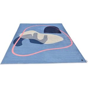 Teppich TOM TAILOR HOME Shapes - FIVE Teppiche Gr. B/L: 160 cm x 230 cm, 5 mm, 1 St., blau Esszimmerteppiche Kurzflor, bedruckt, modernes Design