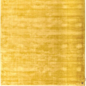 Teppich TOM TAILOR HOME Shine uni Teppiche Gr. B/L: 160 cm x 230 cm, 8 mm, 1 St., goldfarben Esszimmerteppiche Handweb Teppich, 100% Viskose, handgewebt, mit elegantem Schimmer