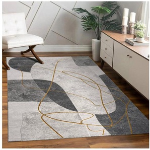 Teppich Tuana 217, Paco Home, rechteckig, Höhe: 15 mm, Kurzflor, modernes Design, Hoch-Tief-Struktur