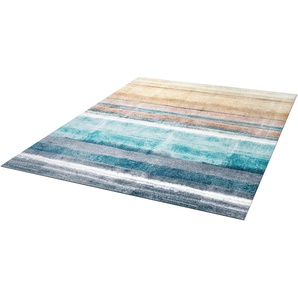 Teppich WASH+DRY BY KLEEN-TEX Frerik Teppiche Gr. B/L: 140 cm x 200 cm, 9 mm, 1 St., bunt Esszimmerteppiche rutschhemmend, In- und Outdoor geeignet, waschbar