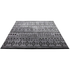 Teppich WECON HOME Contemporary Kelim Teppiche Gr. B/L: 133 cm x 200 cm, 8,5 mm, 1 St., schwarz (schwarz, grau) Orientalische Muster
