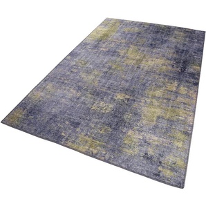 Teppich WECON HOME Night Hour Teppiche Gr. B/L: 120 cm x 170 cm, 6 mm, 1 St., bunt (blau, grau, grün) Esszimmerteppiche Chenille Baumwolle, Wohnzimmer