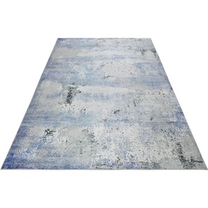 Teppich WECON HOME Radiate Teppiche Gr. B/L: 190 cm x 290 cm, 6 mm, 1 St., blau (blau, grau) Esszimmerteppiche