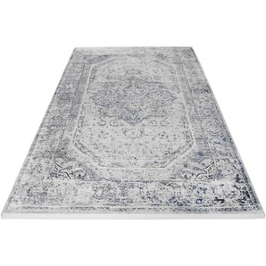 Teppich WECON HOME SoHo Touch Teppiche Gr. B/L: 120 cm x 170 cm, 7 mm, 1 St., grau (grau, blau) Orientalische Muster