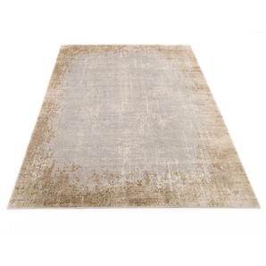 Teppich WK WOHNEN BORDER Teppiche Gr. B/L: 140 cm x 200 cm, 8 mm, 1 St., braun (cappuccino) Esszimmerteppiche hochwertiger Viskoseanteil, samtweiche Oberfläche mit 3 D Effekt
