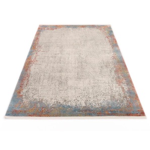 Teppich WK WOHNEN BORDER Teppiche Gr. B/L: 140 cm x 200 cm, 8 mm, 1 St., bunt (multi) Esszimmerteppiche hochwertiger Viskoseanteil, samtweiche Oberfläche mit 3 D Effekt