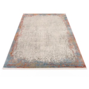 Teppich WK WOHNEN BORDER Teppiche Gr. B/L: 80 cm x 150 cm, 8 mm, 1 St., bunt (multi) Esszimmerteppiche hochwertiger Viskoseanteil, samtweiche Oberfläche mit 3 D Effekt