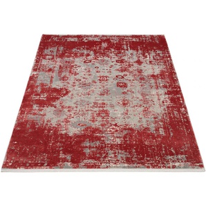 Teppich WK WOHNEN GLAMOUR Teppiche Gr. B/L: 160 cm x 230 cm, 8 mm, 1 St., rot Esszimmerteppiche hochwertiger Viskoseanteil, samtweiche Oberfläche mit 3 D Effekt