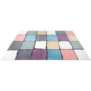 Teppich YOUNG919, Carpet City, rechteckig, Höhe: 11 mm, Bunter Kinderteppich mit Karo-Muster
