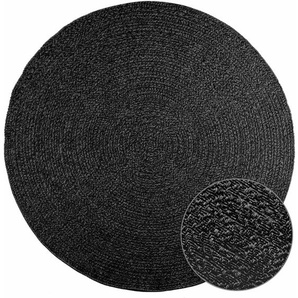Teppich zizur Anthrazit ø 200 cm Jute-Optik Indoor und Outdoor Vidaxl 617699
