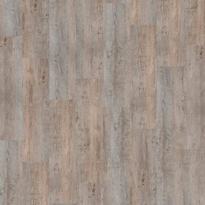 Teppichfliese Velour Holzoptik Vintage grau, Infloor, rechteckig, Höhe: 6 mm, 14 Stück, 4 m², 25 x 100 cm, selbsthaftend, für Stuhlrollen geeignet