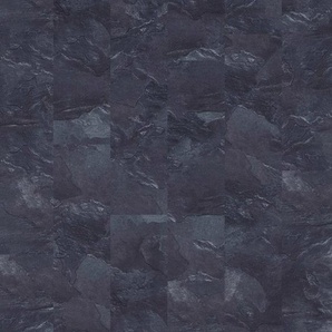 Teppichfliese Velour Steinoptik Schiefer grau, Infloor, rechteckig, Höhe: 6 mm, 14 Stück, 4 m², 25 x 100 cm, selbsthaftend, für Stuhlrollen geeignet