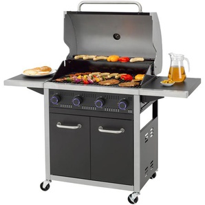 Gasgrill TEPRO Seattle 4 Grills Gr. B/H/T: 138 cm x 114 cm x 63 cm, silberfarben (schwarz, silberfarben) Gasgrills BxTxH: 138x63x114 cm