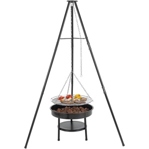 Holzkohlegrill TEPRO Schwenkgrill Cary Grills Gr. B/H/T: 110 cm x 162 cm x 110 cm, schwarz Schwenkgrill Holzkohlegrills Grills BxTxH: 110x110x162 cm