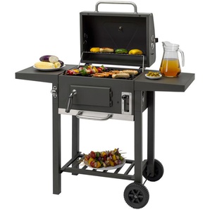 Holzkohlegrill TEPRO Toronto Compakt Grills Gr. B/H/T: 108,5 cm x 95,5 cm x 52 cm, grau (anthrazit, edelstahlfarben) Holzkohlegrills BxTxH: 108,5x52x95,5 cm