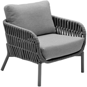 TERRANO Dining-Sessel, Rope in Dunkelgrau, Aluminiumgestell in Anthrazit, inklusive Auflage
