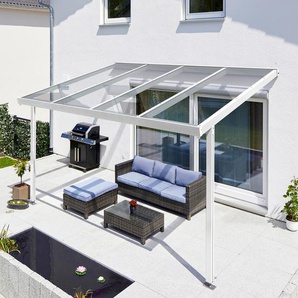 Terrassendach GUTTA Premium Terrassenüberdachungen Gr. B/H/T: 410,2 cm x 300 cm x 306 cm, einbrennlackiert, weiß Überdachungen