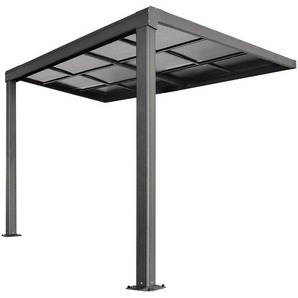 Terrassendach Jakarta 3x3m mit Polycarbonatplatten dunkelgrau