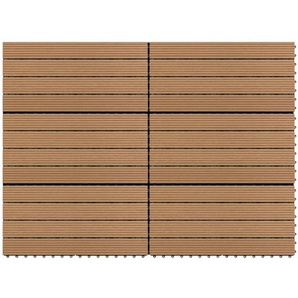 Terrassenfliesen 6 Stk. WPC 60x30 cm 1,08 m² Braun