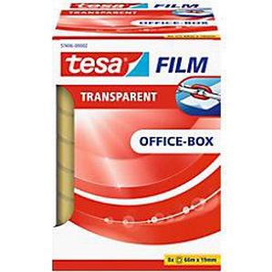 tesa Klebeband tesafilm Office-Box Transparent 19 mm (B) x 66 m (L) PP (Polypropylen) 8 Rollen 57406