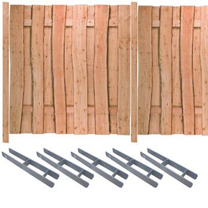 TETZNER & JENTZSCH Sichtschutzelement LAKEWOOD 2 Zaunelemente Rustikale Optik dank Fertigung aus Bonanzabohlen Gr. H/L: 180 cm x 7,65 m H/L: 180 cm, beige (natur) Sichtschutzelemente