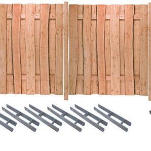 TETZNER & JENTZSCH Sichtschutzelement LAKEWOOD 3 Zaunelemente Rustikale Optik dank Fertigung aus Bonanzabohlen Gr. H/L: 180 cm x 9,54 m H/L: 180 cm, beige (natur) Sichtschutzelemente