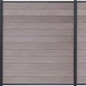 TETZNER & JENTZSCH Sichtschutzelement Sacramento Zaunelemente langlebig, witterungsbeständig Gr. H/L: 180 cm x 14,99 m H/L: 180 cm, beige (beige, silber) Sichtschutzelemente