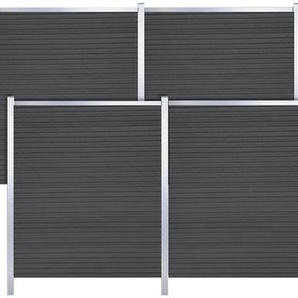 TETZNER & JENTZSCH Sichtschutzelement WARREN 5 Zaunelemente pflegeleicht, coextrudierte Oberfläche, Design-Oberfläche Gr. H/L: 180 cm x 12,88 m H/L: 180 cm, braun (schwarzbraun) Sichtschutzelemente