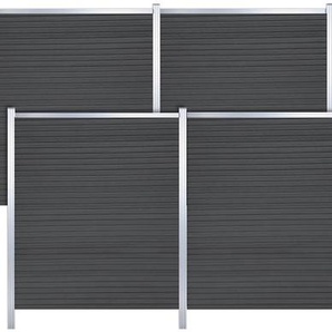 TETZNER & JENTZSCH Sichtschutzelement WARREN 6 Zaunelemente pflegeleicht, coextrudierte Oberfläche, Design-Oberfläche Gr. H/L: 180 cm x 14,71 m H/L: 180 cm, braun (schwarzbraun) Sichtschutzelemente