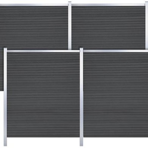 TETZNER & JENTZSCH Sichtschutzelement WARREN 7 Zaunelemente pflegeleicht, coextrudierte Oberfläche, Design-Oberfläche Gr. H/L: 180 cm x 16,54 m H/L: 180 cm, braun (schwarzbraun) Sichtschutzelemente