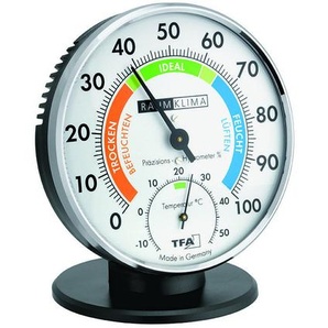 TFA Analoges Thermo-Hygrometer, mit farbigen Komfortzonen, mit Standfuß 4009816023537