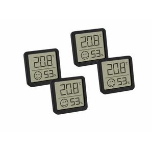 TFA Digitales Thermo-Hygrometer 30.5053.01.02, 4 Stück, schwarz
