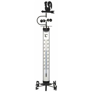 Tfa Dostmann - Analoges Gartenthermometer 140cm mit Erdspieß, Wetterhahn, Windrad und Windfahne