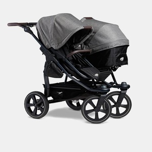 TFK Duo 2 Kombi – Zwillingskinderwagen – Luftkammerbereifung – Set 4in1 – inkl. 2x Kombi-Sitzeinheit, 2x Babyschale TFK Pixel Pro 2.0 C by Avionaut und 2x TFK Isofix Base IQ 2.0 C by Avionaut – Premium Grau 154090