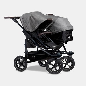 TFK Duo 2 Kombi Zwillingskinderwagen Set 2in1 Luftbereifung – Premium Grau 151612