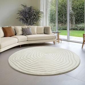The Carpet - Everest - moderner Kurzflor Teppich Wohnzimmer Schlafzimmer mit Hoch-Tief-Effekt, 3D Effekt, hohe Flordichte und angenehm weich, Creme,