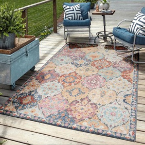 The Carpet - Palma Indoor- & Outdoor-Teppich, modernes Design, Wohnzimmer, wetterfest & UV-beständig, langlebig und pflegeleicht, Mehrfach, 120 x 120