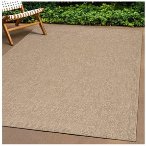 the carpet Teppich Kansas, rechteckig, Höhe: 1 mm, moderner robuster In und Outdoor Teppich Jute Look